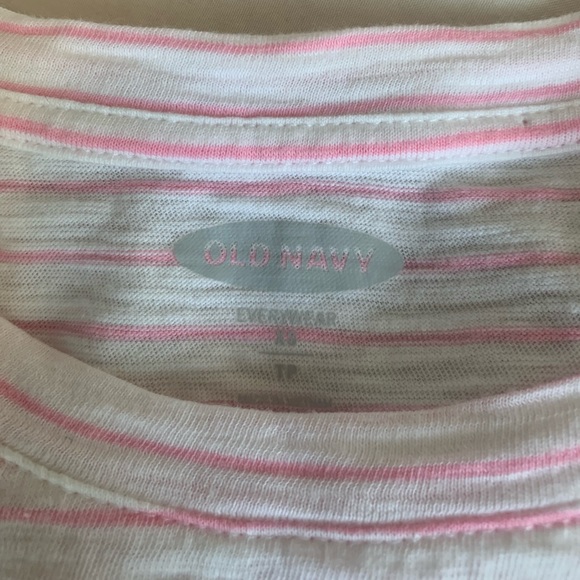 Old Navy, white and pink stripes short sleeve t-shirt, size XS - Picture 2 of 4